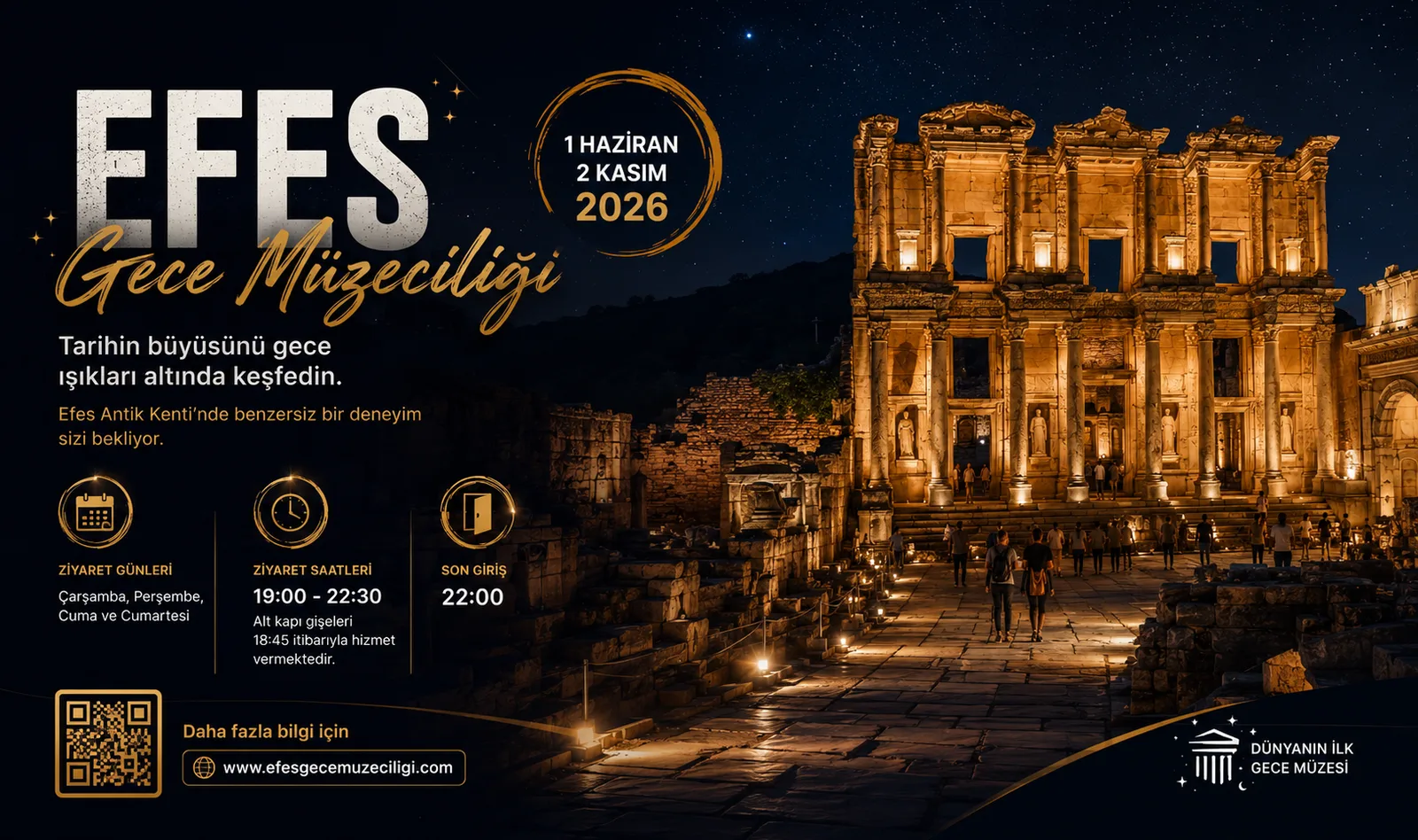 Efes Gece Müzeciliği kampanya görseli