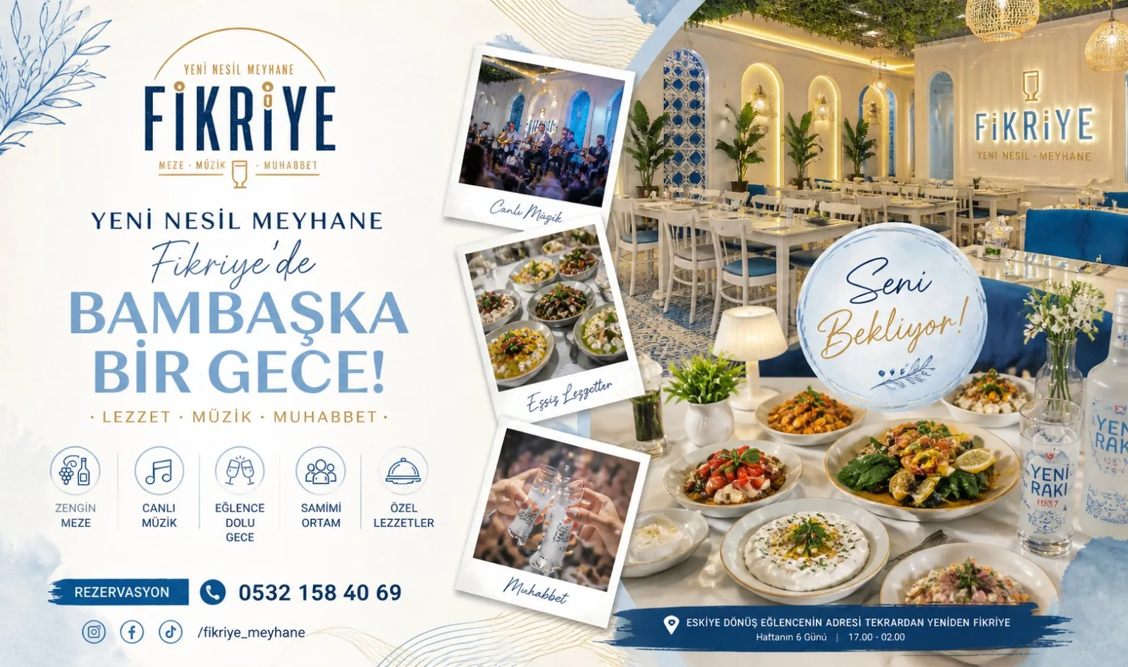 Fikriye Yeni Nesil Meyhane kampanya banner tasarımı