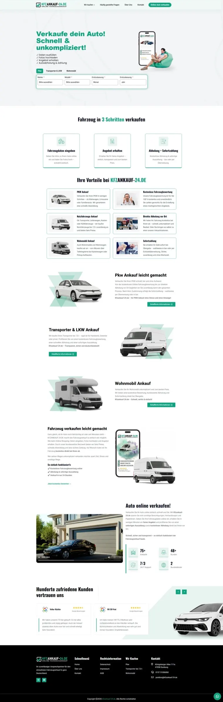 KFZankauf-24 web sitesi ekran görüntüsü