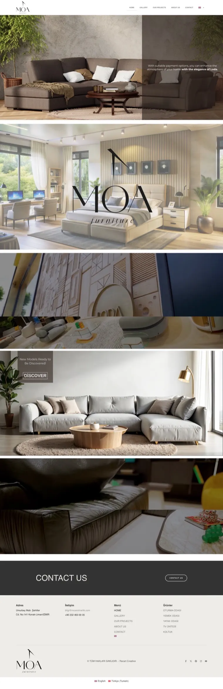 MOA Furniture web sitesi ekran görüntüsü