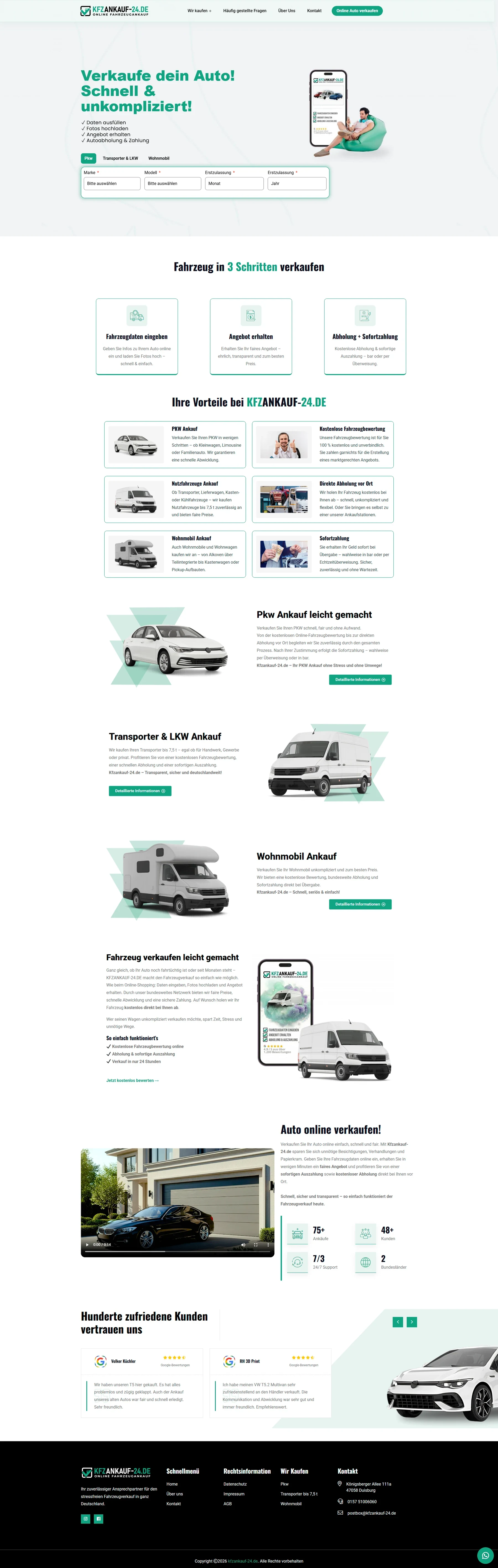 KFZankauf-24 web sitesi ekran görüntüsü